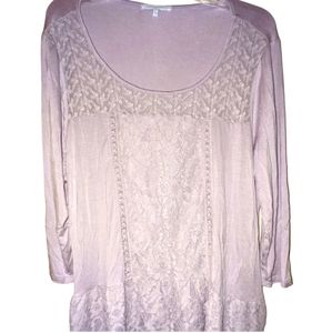 Linda Matthews LACE LILAC Travel Tunic XL Plus Casual Comfort Layer
